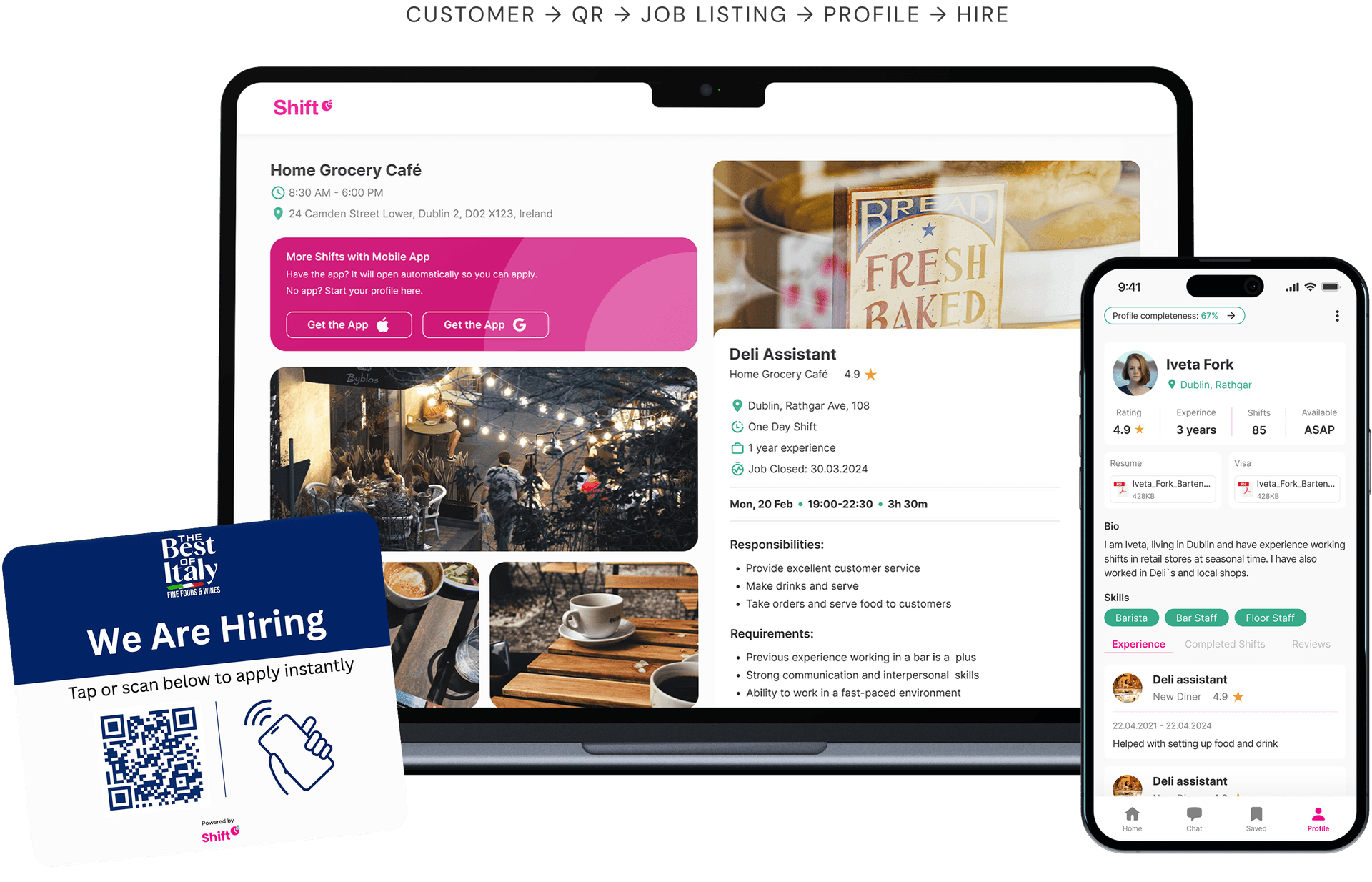 Shift product workflow across laptop, phone and QR code