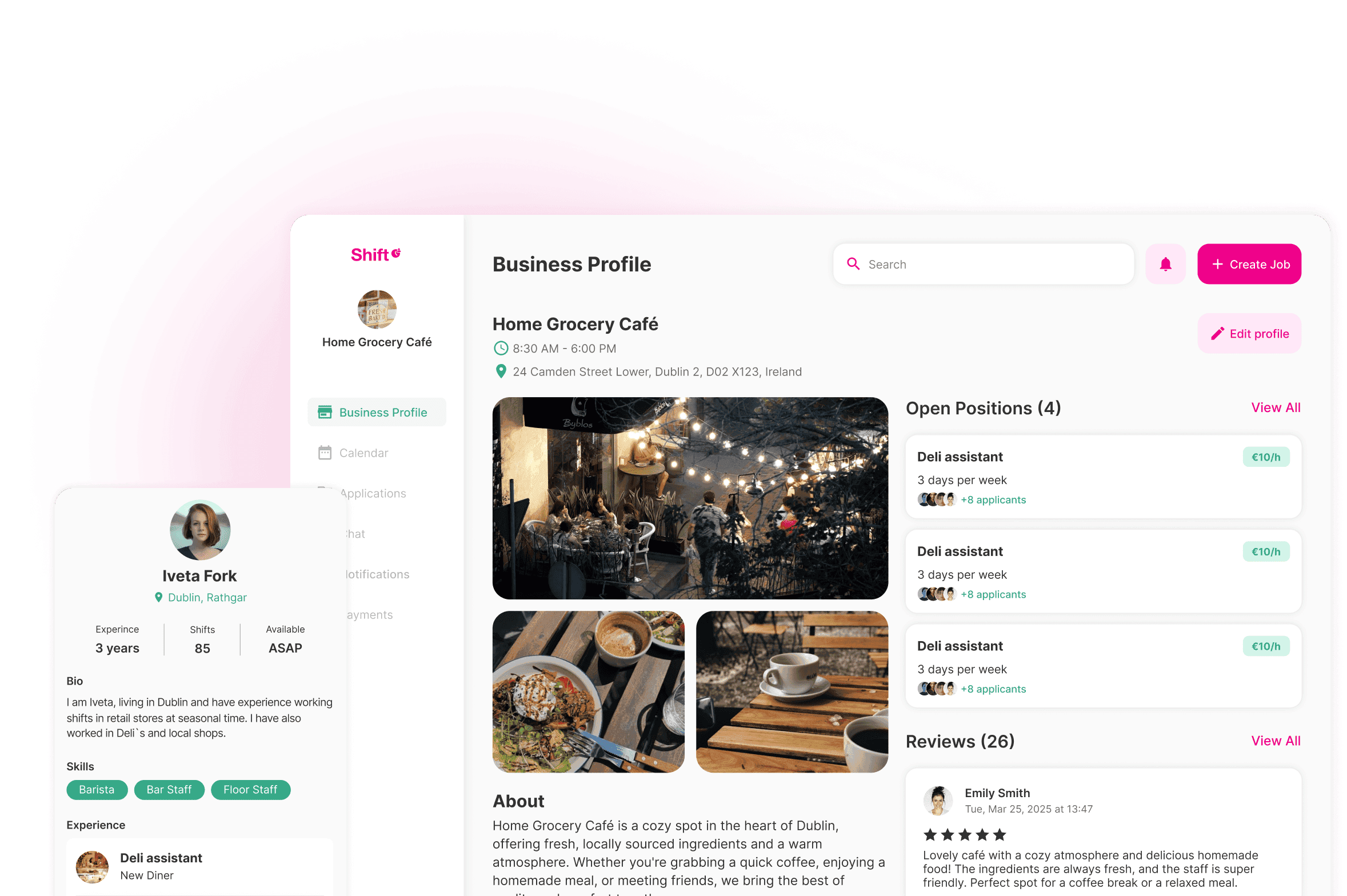 Shift Business Dashboard